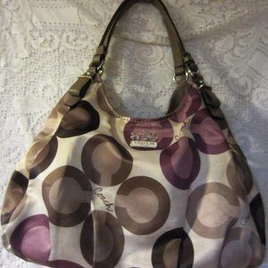 Coach satin purple handbag / purse